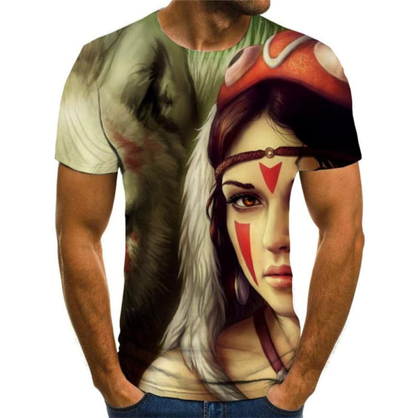 
Wolf T shirt Men Animal Tshirts Casual Blood Shirt Print War Funny T shirts
                