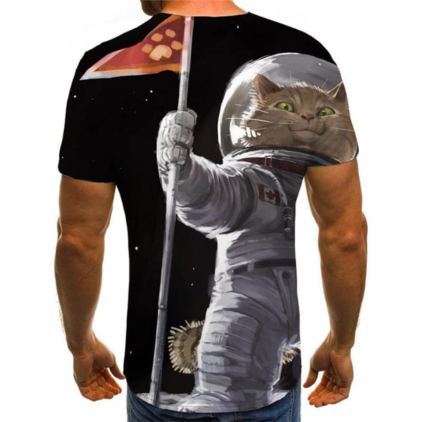 
Astronaut T shirt Men Cat Tshirts Casual Galaxy Funny T shirts Earth T-shirts 3d
                