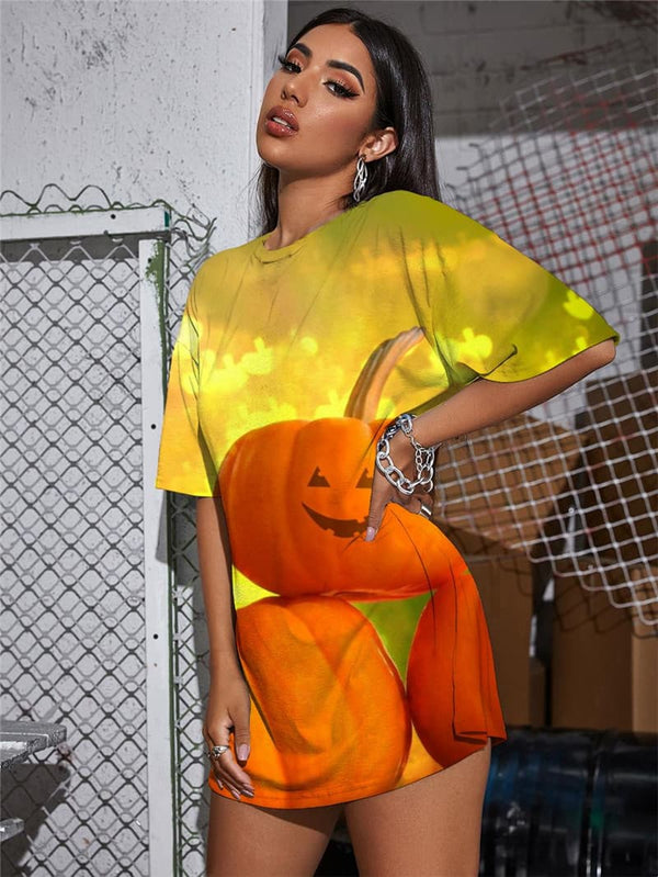
Pumpkin T Shirt Women Halloween T-shirts 3d Funny Funny T shirts Harajuku Tshirt Printed
                