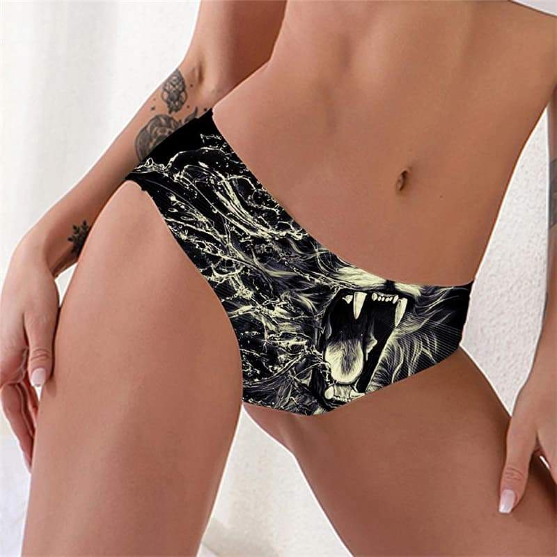 Lion Briefs Women Animal Tanga Anime Underwear Abstract Knickers Harajuku Seamless - KYKU