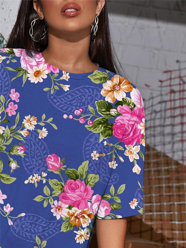 
Flower T-shirt Women Romantic Gothic Peony Flower Tshirt Printed Harajuku Shirt Print
                