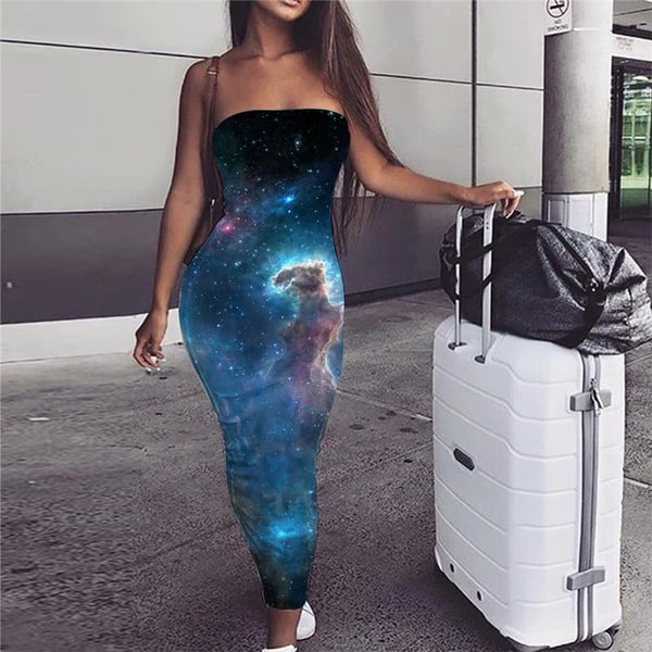 Galaxy Dress Women Space Vestido Sexy Universe Sundress Womens Clothing Casual