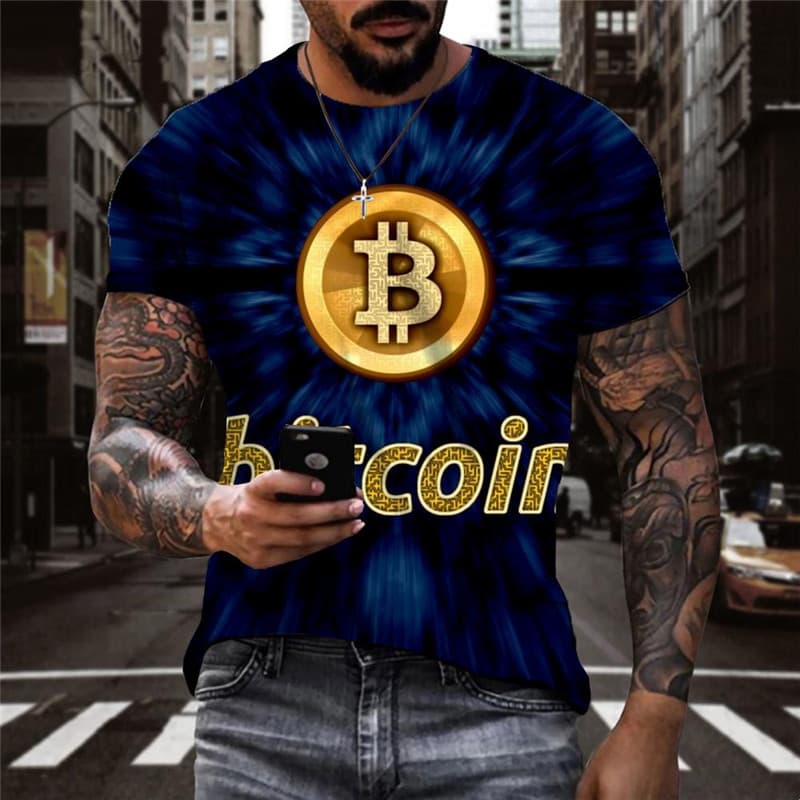 Bitcoin T shirt Men Retro Anime Clothes Black Tshirt Printed Novel T-shirts 3d