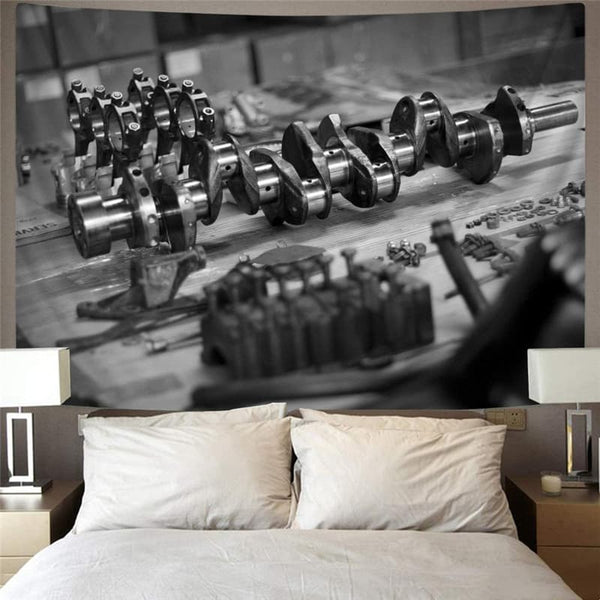 
Metal Tapiz Engine Wall Tapestry Gear Tenture Mandala Black Home Tapestrys
                