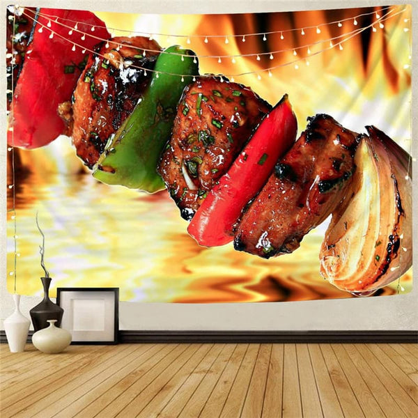 Flame Tapiz Food Wall Tapestry Novel Tenture Mandala Wall Hanging Boho decor