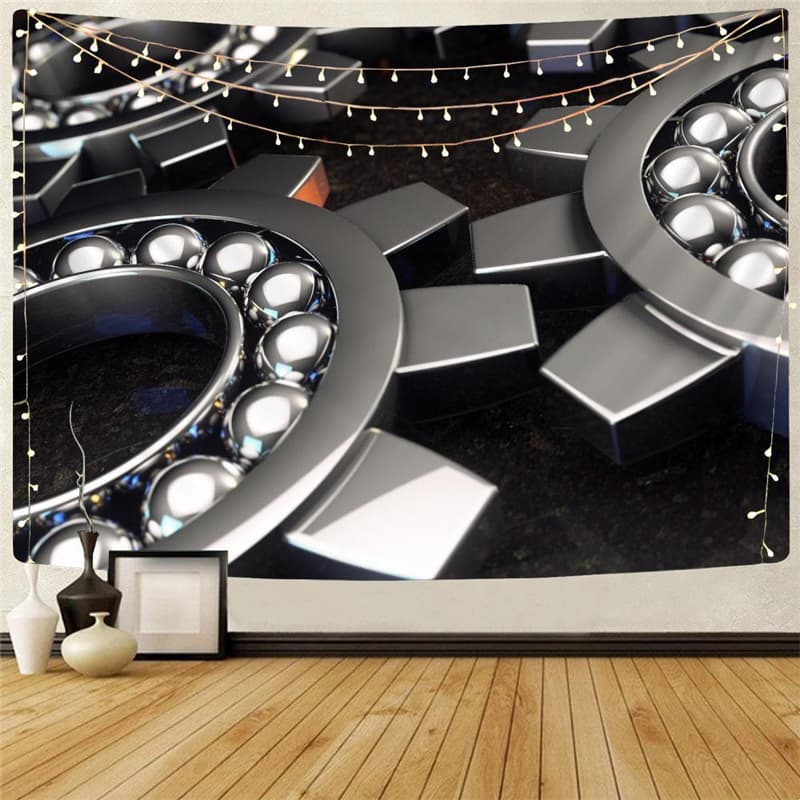 Metal Tapiz Engine Rug Wall Gear Wall Tapestry Harajuku Home Tapestrys Decor