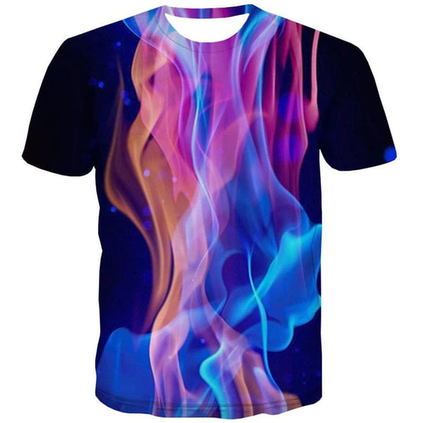 
Flame T shirt Men Smoke Shirt Print Colorful Tshirt Printed Harajuku Tshirts Casual
                