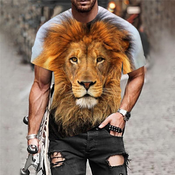 
Lion T shirt Men Animal Tshirts Casual Casual T-shirts 3d Street Tshirt Printed
                
