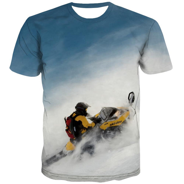 Ski T-shirt Men White T-shirts 3d Movement Tshirt Printed Snowfield Tshirt Anime