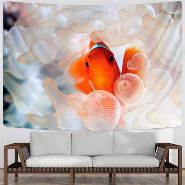 
Fish Tapestry Animal Home Tapestrys Gothic Rug Wall Space Tenture Mandala Bubble Wall Tapestry
                