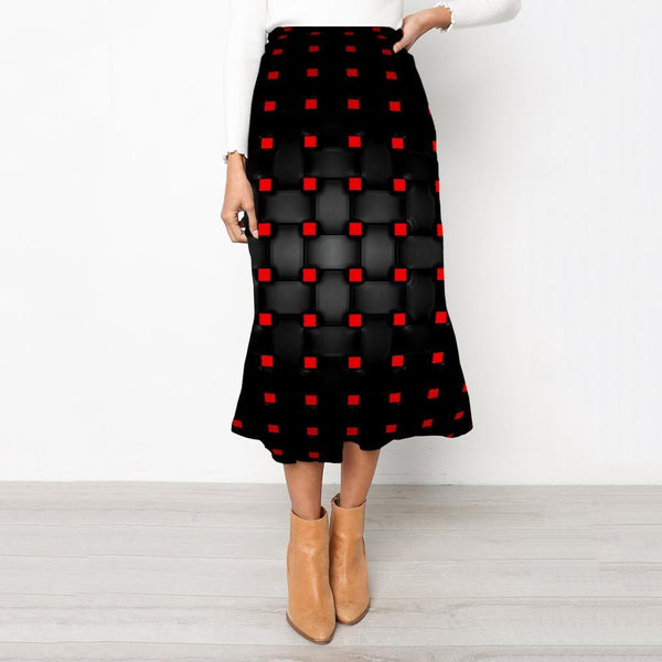 
Geometric Skirt Women Psychedelic High waist skirts Vortex Skirt Ladies Black Red Rock Frauen Stereoscopic School skirt - KYKU
                