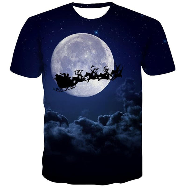 Moon T shirts Men Deer Tshirt Anime Christmas Tshirt Printed Party Shirt Print Cloud T-shirts 3d