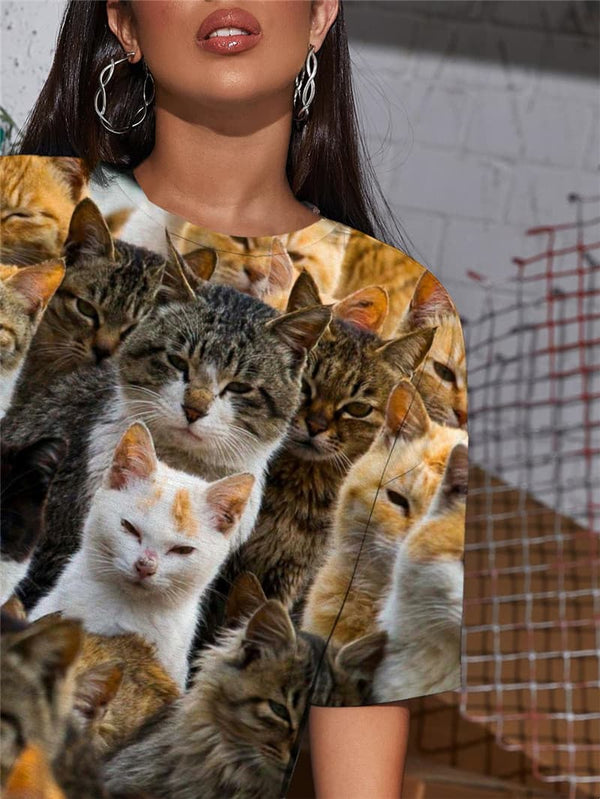 
Cat T-shirt Women Animal Funny T shirts Home Shirt Print Lovely Punk Rock Harajuku Tshirt Printed
                