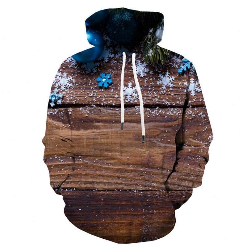 Christmas Sweatshirts men Snowflake Hoody Anime Party Sweatshirt Printed Christmas Tree Hoodie Print - KYKU