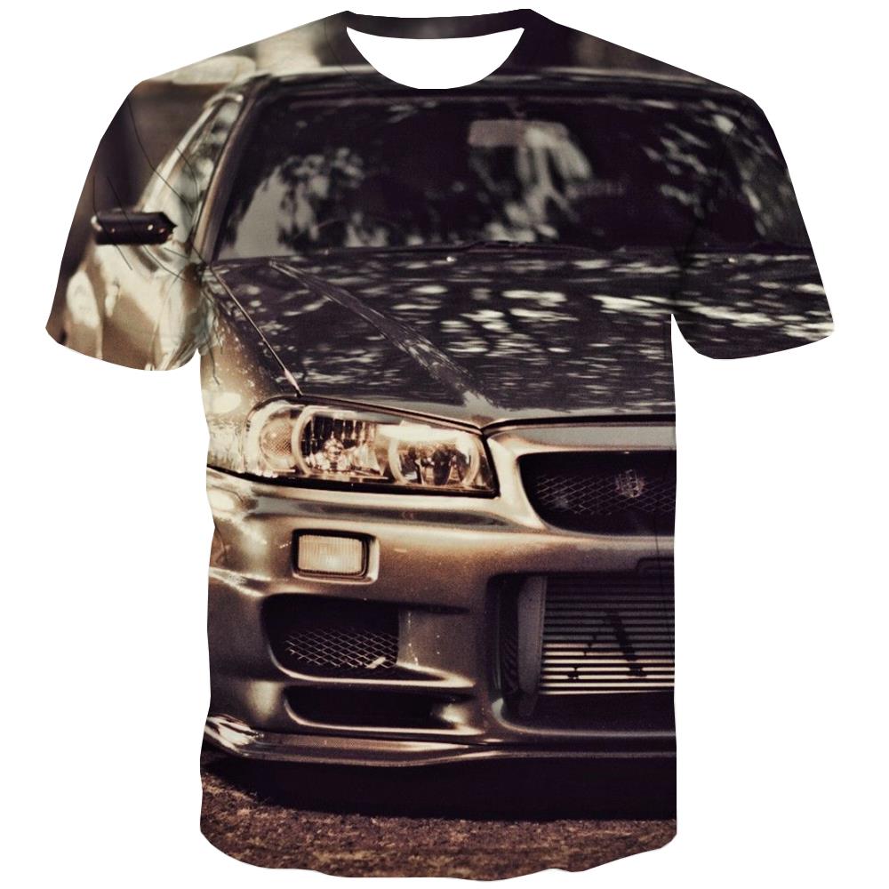 Racing Car T-shirt Men Metal T-shirts Graphic City Tshirts Casual Gray Tshirts Novelty Retro Tshirt Printed