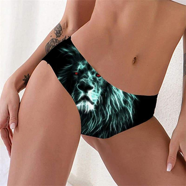 Lion Panties Women Animal Sexy Anime Lingerie Female Black Tanga Harajuku Pantys - KYKU