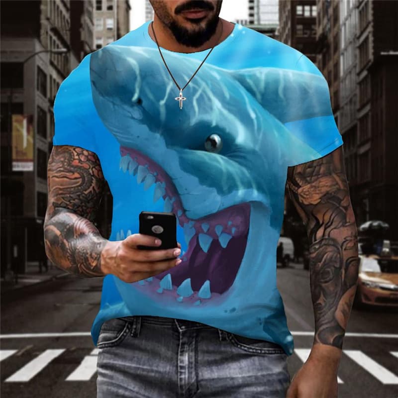 Shark T shirt Men Ocean Tshirt Printed Animal T-shirts 3d Mens Clothing
