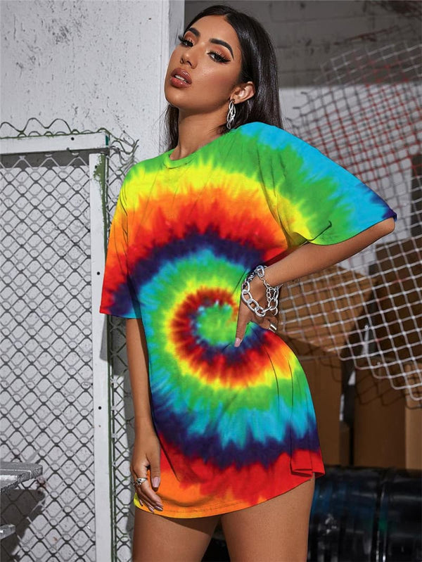 
Dizziness T Shirt Women Colorful T-shirts 3d Rainbow Shirt Print Art Punk Rock
                