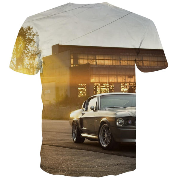 
Racing Car T-shirt Men Metal Tshirts Novelty City Tshirt Printed Gray T-shirts Graphic Retro Shirt Print
                