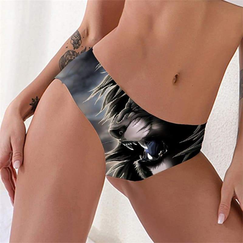 Lion Panties Women Animal Underwear Anime Seamless Street Tanga Harajuku Knickers - KYKU