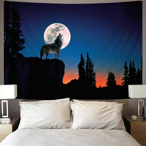 
Wolf Tapestry Animal Tapestries Anime Rug Wall Moon Home Tapestrys Tree Tenture Mandala
                