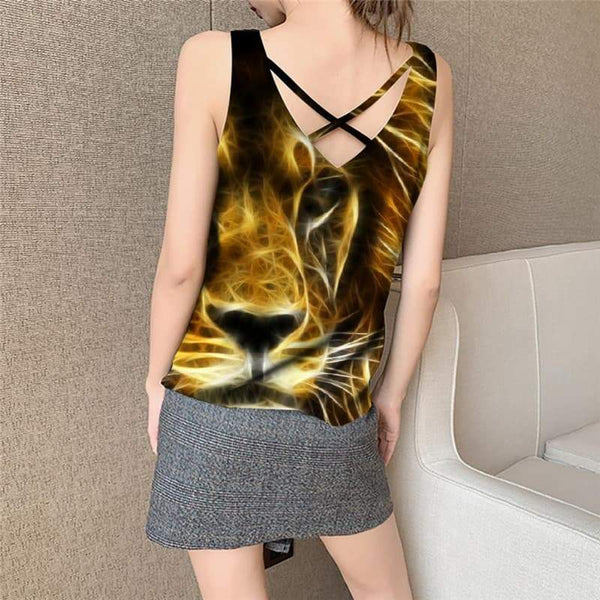 
Lion Tank Top Women Animal Vest Printed Anime Tank Tops Casual Abstract Vest Print Harajuku Funny Top - KYKU
                