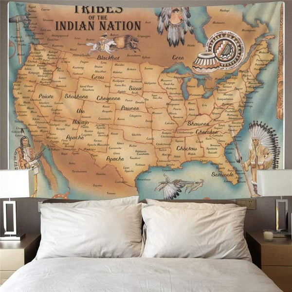
Indios Tapestry Map Wall Tapestry Animal Tapestries  Home Tapestrys Fishinger Rug Wall
                