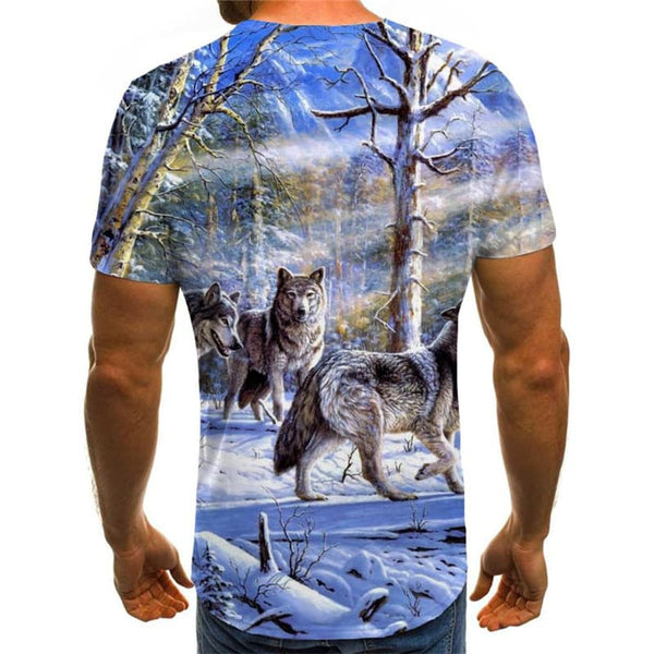 
Wolf T-shirt Men Animal Funny T shirts Landscape Shirt Print Home T-shirts 3d Snow Tshirts Casual
                