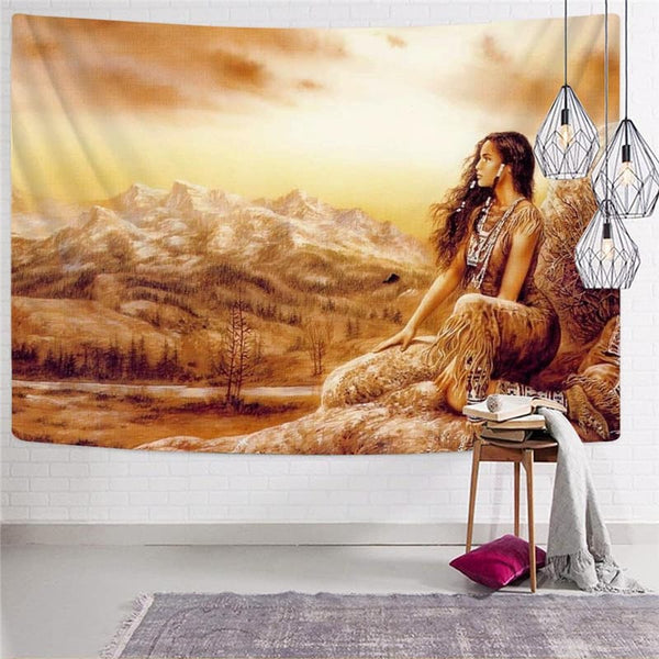 
Indios Tapiz Forest Rug Wall Landscape Home Tapestrys Mountain Tapestries Decor
                