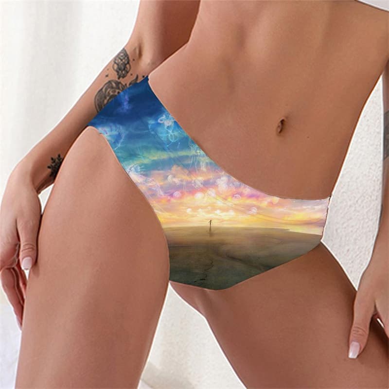 Jellyfish Briefs Women Character Underwear Psychedelic Tanga Galaxy Sexy Nebula Lingerie Female