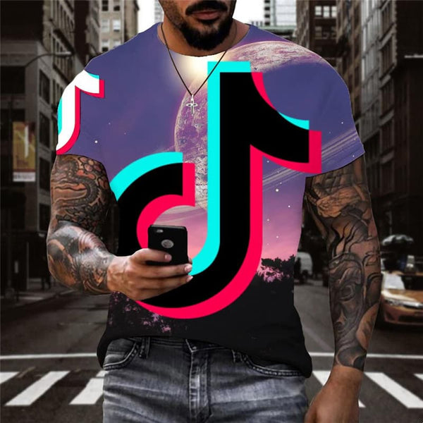 Music T shirt Men Galaxy Funny T shirts Planet Tshirt Printed Sky T-shirts 3d Douyin Anime Clothes