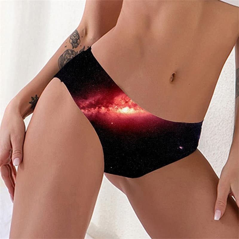 Galaxy Briefs Women Space Underwear Universe Lingerie Female Black Pantys