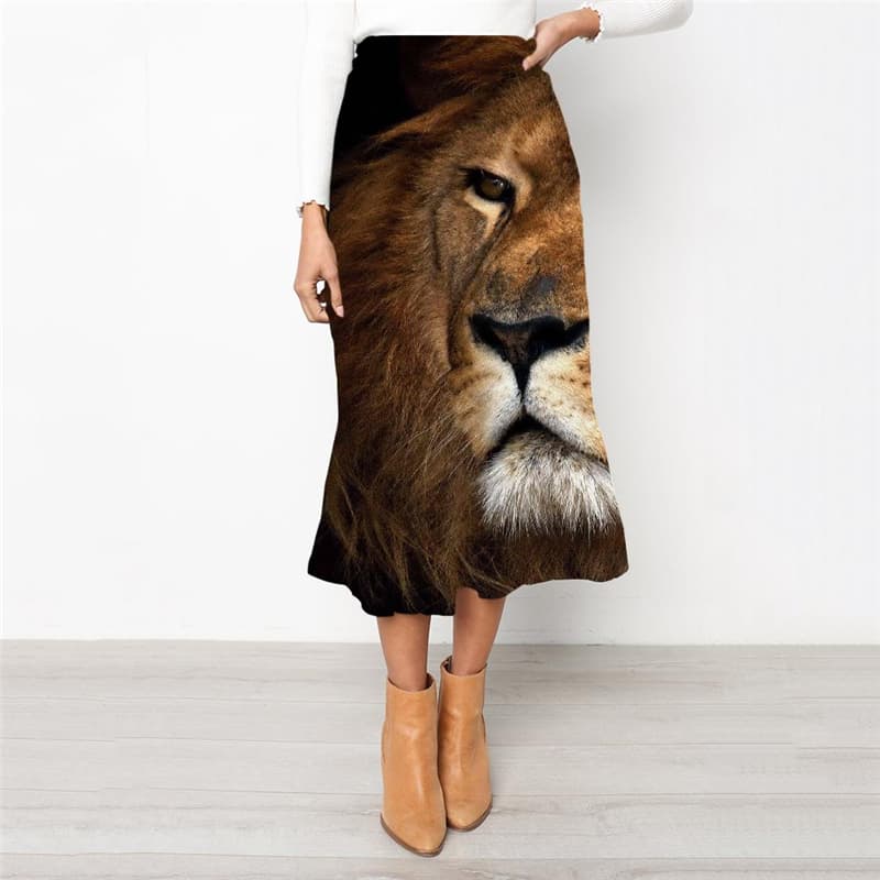 Lion Skirts Women Animal Skirt Ladies Anime School skirt Harajuku High waist skirts Street Rock Frauen - KYKU