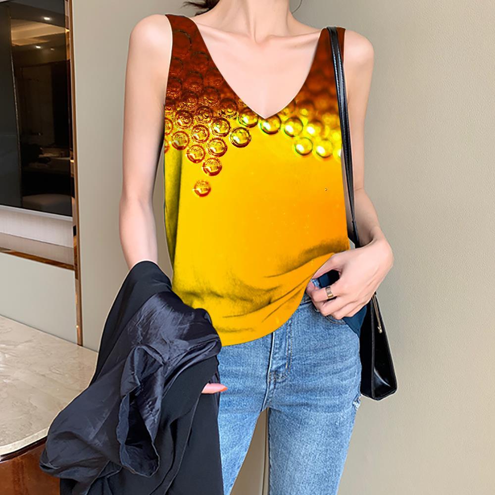 Geometric Tank-Top women Psychedelic Vest Print Vortex Tank Tops Casual Honeycomb Anime Clothes Honey Vest Printed - KYKU