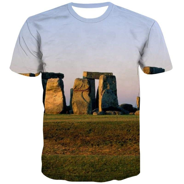 Landscape T-shirt Men Lawn T-shirts Graphic Stone Tshirts Novelty Harajuku Tshirts Casual - KYKU