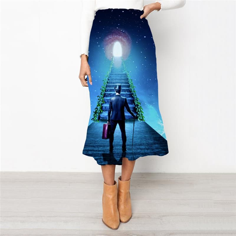 Galaxy Skirts Women Space School skirt Universe Rock Frauen Black Hole High waist skirts