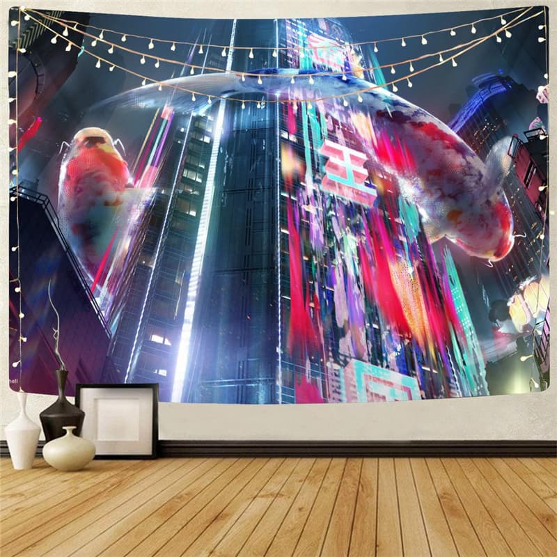 Fish Tapestry Tropical Rug Wall Squid Tapestries Animal Wall Tapestry Nebula Tenture Mandala