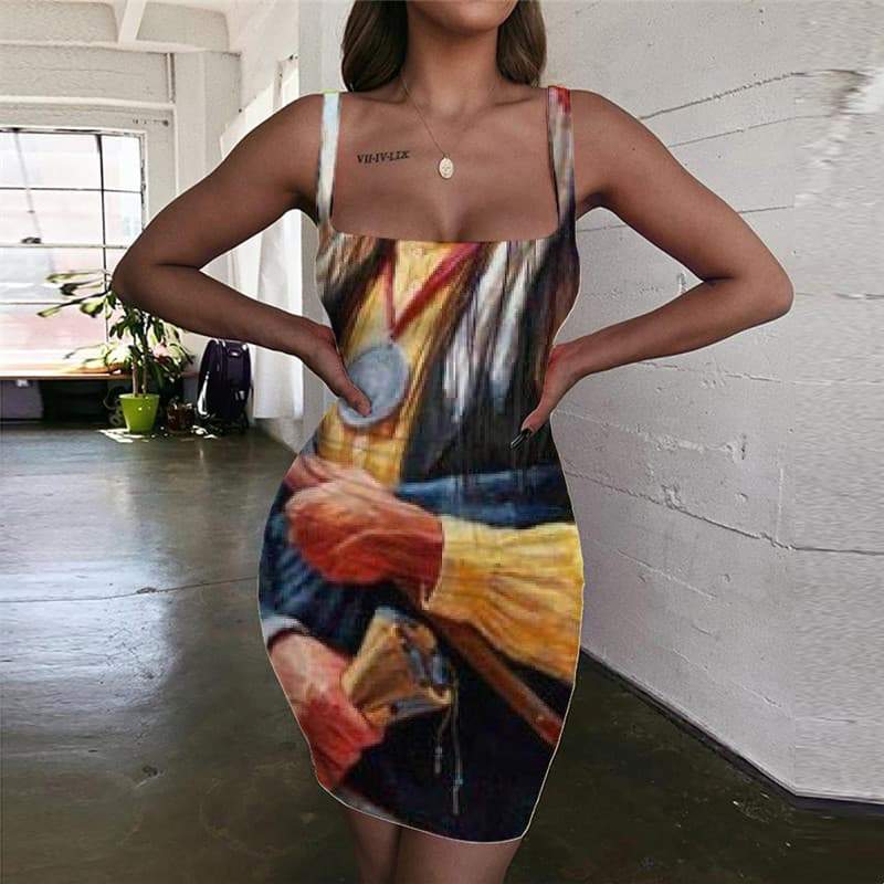 Indios Dress Women Graffiti Vestido Sexy Pharaoh Bodycon Dress Womens Clothing - KYKU