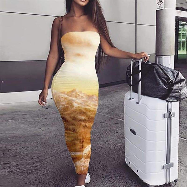 Indios Dress Women Forest sleeveless Landscape Sundress Mountain Vestido Sexy - KYKU