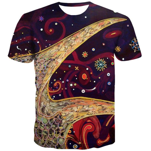 Colorful T-shirt Men Abstract Tshirt Printed Psychedelic Tshirts Casual Hilarious Tshirts Cool Christmas Shirt Print - KYKU