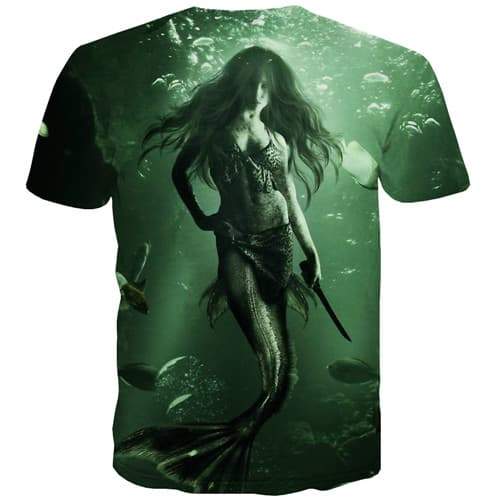 
Anime T shirts Men Mermaid Tshirts Casual Animal T shirts Funny Sea Tshirt Printed Green Tshirts Cool Short Sleeve summer - KYKU
                