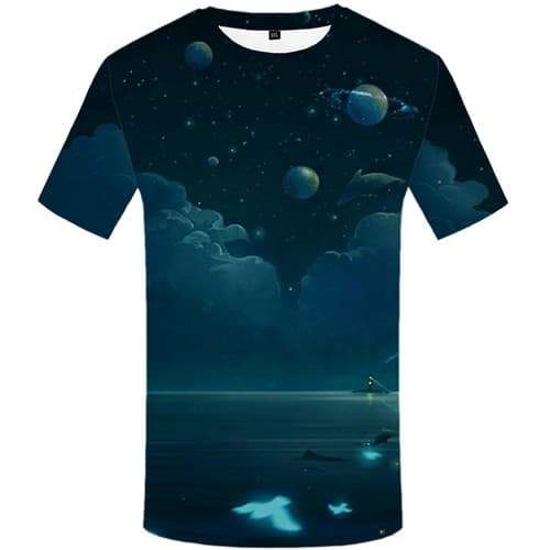 Fish T shirts Men Animal Tshirt Anime Moon T shirts Funny Fishinger Shirt Print Tropical Tshirts Casual Short Sleeve Fashion Men - KYKU