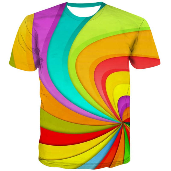 shirt abstract  t shirt 3D personality  men Casual fun geometric colorful art art costume