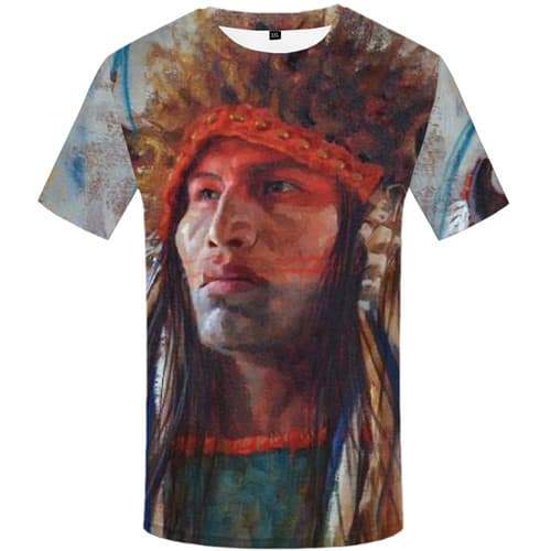 Indians T shirts Men Native American Tshirts Novelty Graffiti Tshirts Casual Art Tshirts Cool Harajuku T-shirts 3d Short Sleeve - KYKU