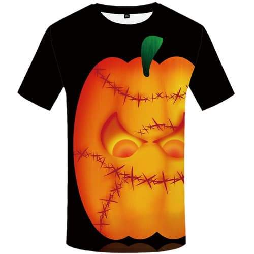 Halloween T-shirt Men Pumpkin T-shirts 3d Cosplay Tshirts Casual Gothic T shirts Funny Short Sleeve Hip hop Men women S-5XL Slim - KYKU