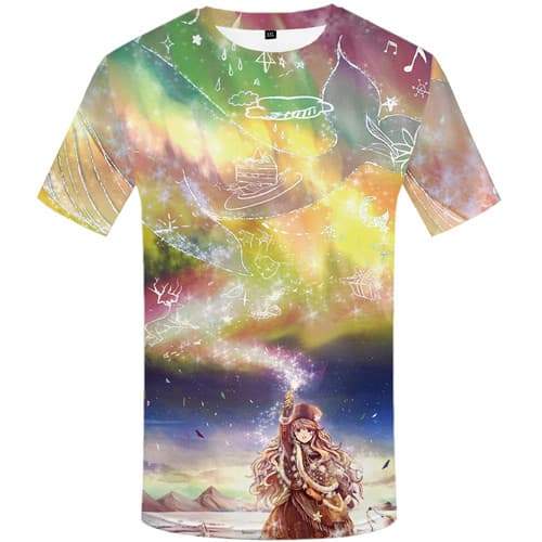 Aurora T shirts Men Colorful T-shirts 3d Graffiti Shirt Print Cartoon Tshirts Casual Animal T shirts Funny Short Sleeve - KYKU