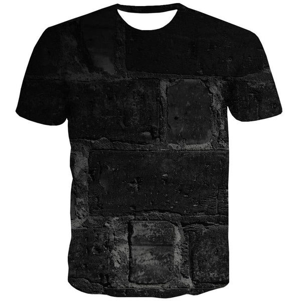 
Black brick texture t shirts t shirt 3D special texture art costume different Cool man
                