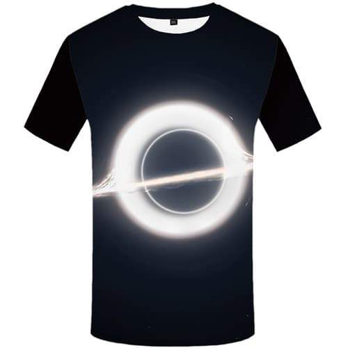 Galaxy T-shirt Men Moon Tshirt Printed Black Hole Tshirt Anime Space T-shirts 3d Black Tshirts Casual Short Sleeve Hip hop Mens - KYKU
