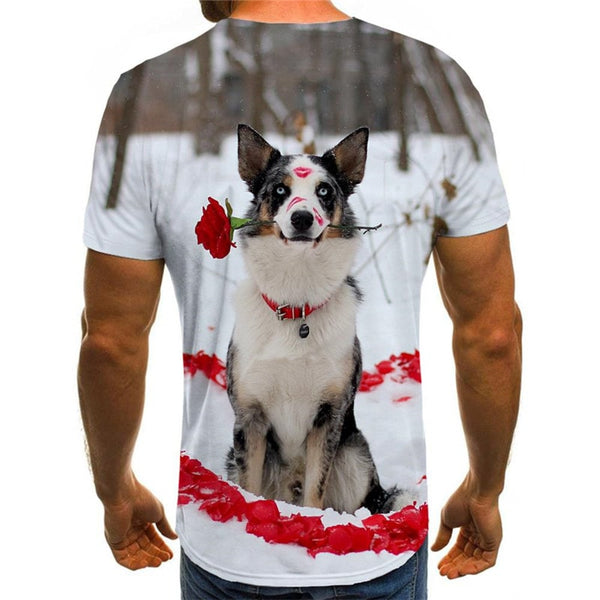 
dog tshirt Novelty 3D shirt Puppy Cute Pets Cool men art costume big Smart dogs
                