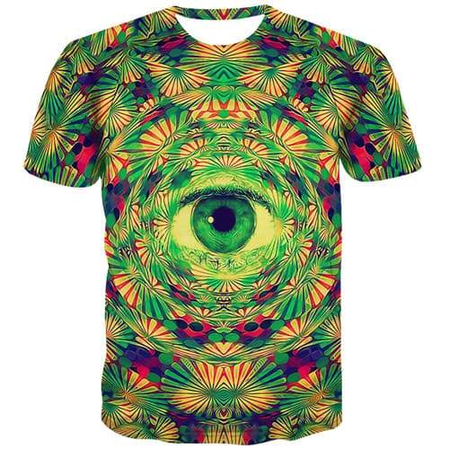 Eye T-shirt Men Psychedelic Tshirt Printed Dizziness Tshirts Casual Colorful T shirts Funny Gothic Tshirts Cool Short Sleeve - KYKU